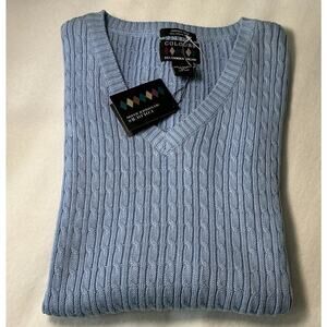 NWT Colours Alexander Julian Cricket Sweater Vest Carolina Blue UNC XL